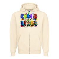 Sandshell color outside the lines autism awareness Zipper Hoodie - Zillion Design Studio