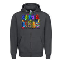 Smoke color outside the lines autism awareness Zipper Hoodie - Zillion Design Studio