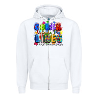 White color outside the lines autism awareness Zipper Hoodie - Zillion Design Studio