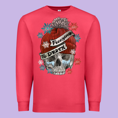 Freezing To Death Skull Premium Sweatshirt Designed By Fadigitalartstudio
