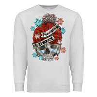 Dove Grey freezing to death skull Premium Sweatshirt - FaDigitalArtStudio