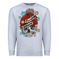 Heather Grey freezing to death skull Premium Sweatshirt - FaDigitalArtStudio