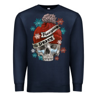 Navy freezing to death skull Premium Sweatshirt - FaDigitalArtStudio