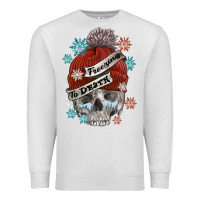Oatmeal Heather freezing to death skull Premium Sweatshirt - FaDigitalArtStudio