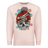 Pale Pink freezing to death skull Premium Sweatshirt - FaDigitalArtStudio