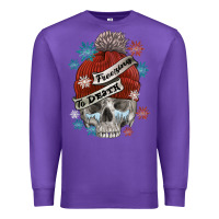 Purple freezing to death skull Premium Sweatshirt - FaDigitalArtStudio