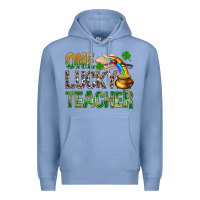 Colony Blue one lucky teacher st patricks Premium Hoodie - NancyCooperArtShop