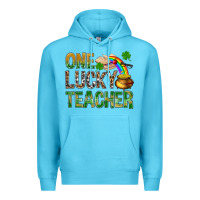 Ocean Blue one lucky teacher st patricks Premium Hoodie - NancyCooperArtShop