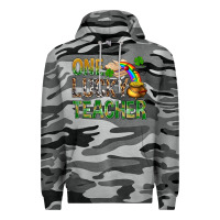 Slate Camo one lucky teacher st patricks Premium Hoodie - NancyCooperArtShop