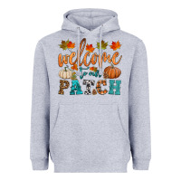 Heather Grey welcome to our patch Heavyweight Hoodie - HRA Design Shop