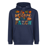 Navy welcome to our patch Heavyweight Hoodie - HRA Design Shop