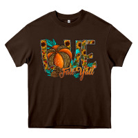 Chocolate Brown Love Fall Y'all Heavy Core Tee - CowhideDigitalArt