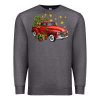 Charcoal Heather christmas truck Premium Sweatshirt - FaDigitalArtStudio