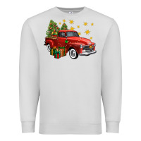 Dove Grey christmas truck Premium Sweatshirt - FaDigitalArtStudio