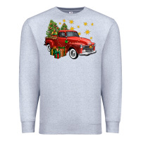 Heather Grey christmas truck Premium Sweatshirt - FaDigitalArtStudio