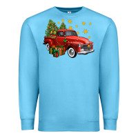 Ocean Blue christmas truck Premium Sweatshirt - FaDigitalArtStudio