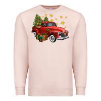 Pale Pink christmas truck Premium Sweatshirt - FaDigitalArtStudio