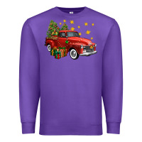 Purple christmas truck Premium Sweatshirt - FaDigitalArtStudio