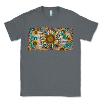 Charcoal Heather western sunflower and gemstone license plate Classic Tee - RanaPortraitStore