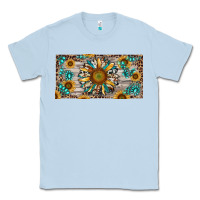 Dusty Blue western sunflower and gemstone license plate Classic Tee - RanaPortraitStore