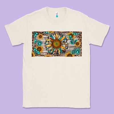 Classic Tee western sunflower and gemstone license plate