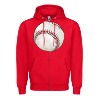 Red baseball Zipper Hoodie - texasbilliewilder