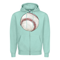 Seafoam baseball Zipper Hoodie - texasbilliewilder