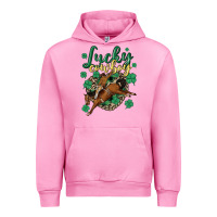 Fuchsia Pink lucky cowboy Urban Hoodie - MaliasSmallBusiness
