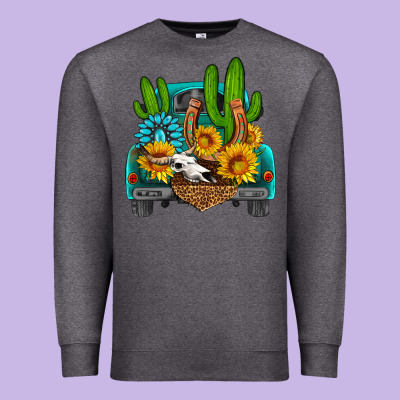 Western Truck Horseshoe Premium Sweatshirt Designed By Hra Design Shop