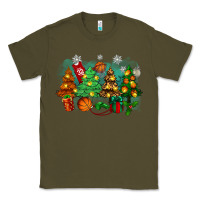 Army Green christmas trees with basketball Classic Tee - Zillion Design Studio