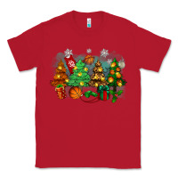 Red christmas trees with basketball Classic Tee - Zillion Design Studio