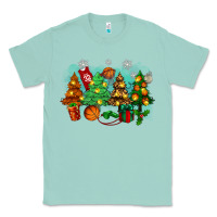 Seafoam christmas trees with basketball Classic Tee - Zillion Design Studio
