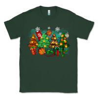 Sports Green christmas trees with basketball Classic Tee - Zillion Design Studio