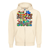 Sandshell think before you judge autism Zipper Hoodie - Zillion Design Studio