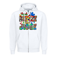 White think before you judge autism Zipper Hoodie - Zillion Design Studio