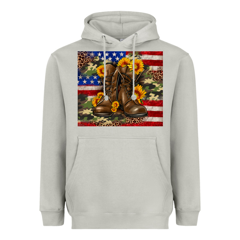 Army Usa Lag Leopard Camouflage Sunflower 20oz Heavyweight Hoodie by Neo Western | Teevron
