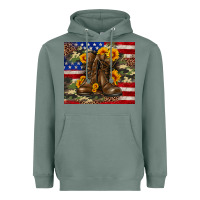Sage Army USA lag leopard camouflage sunflower 20oz Heavyweight Hoodie - Neo Western