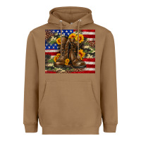 Toasted Coconut Army USA lag leopard camouflage sunflower 20oz Heavyweight Hoodie - Neo Western