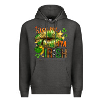 Charcoal Heather kiss me im irish with lip Premium Hoodie - NancyCooperArtShop