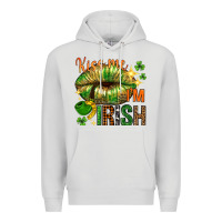 Dove Grey kiss me im irish with lip Premium Hoodie - NancyCooperArtShop