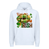 White kiss me im irish with lip Premium Hoodie - NancyCooperArtShop