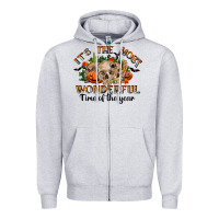 Heather Grey it's the most wonderful time of the year Zipper Hoodie - RanaPortraitStore