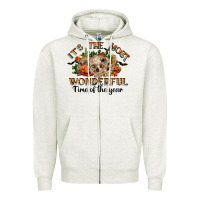 Oatmeal Heather it's the most wonderful time of the year Zipper Hoodie - RanaPortraitStore