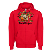 Red it's the most wonderful time of the year Zipper Hoodie - RanaPortraitStore