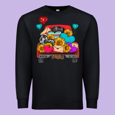 Western Truck With Heart Premium Sweatshirt Designed By Hra Design Shop
