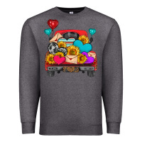 Charcoal Heather western truck with heart Premium Sweatshirt - HRA Design Shop