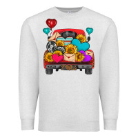 Oatmeal Heather western truck with heart Premium Sweatshirt - HRA Design Shop