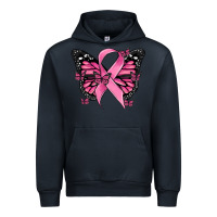 Navy breast cancer ribbon  butterfly Urban Hoodie - MaliasSmallBusiness