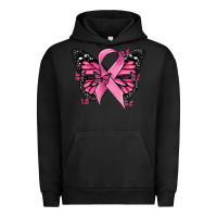 Pigment Black breast cancer ribbon  butterfly Urban Hoodie - MaliasSmallBusiness