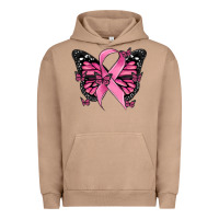 Pigment Burro breast cancer ribbon  butterfly Urban Hoodie - MaliasSmallBusiness